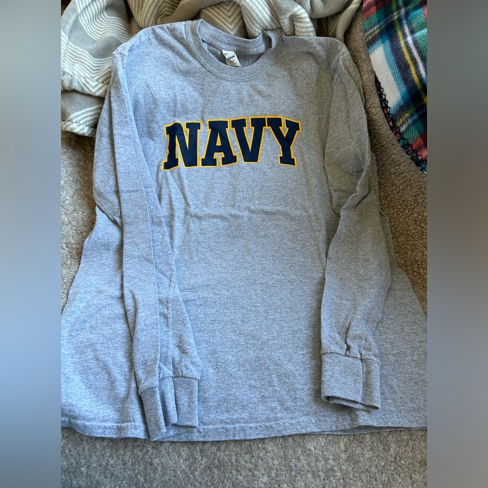 Long sleeve Navy tee size adult small - worn once